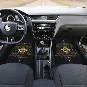 Geometric Eye of Providence Print Front Car Floor Mats