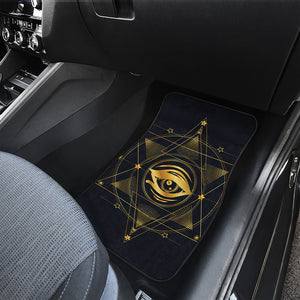 Geometric Eye of Providence Print Front Car Floor Mats