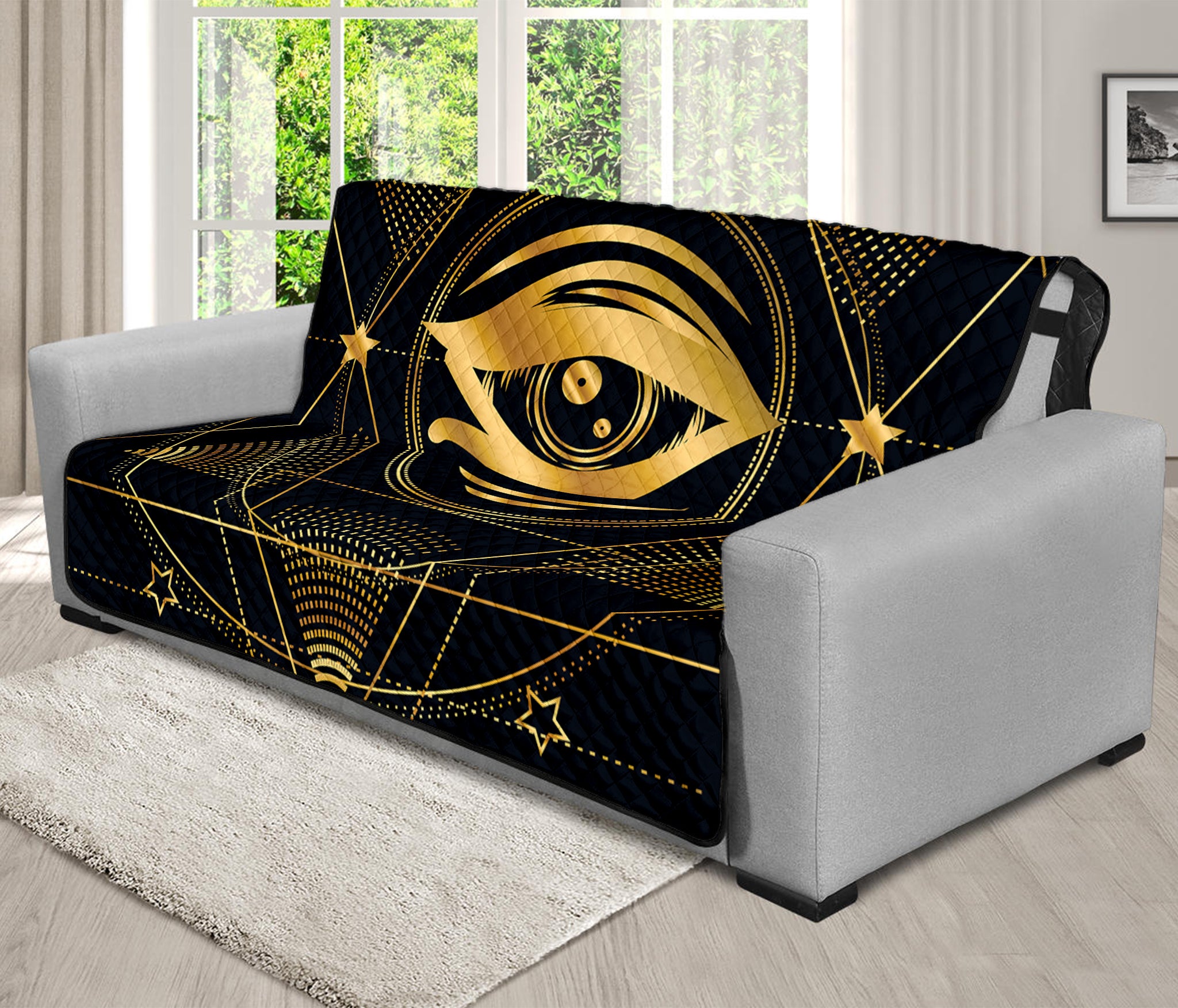 Geometric Eye of Providence Print Futon Protector