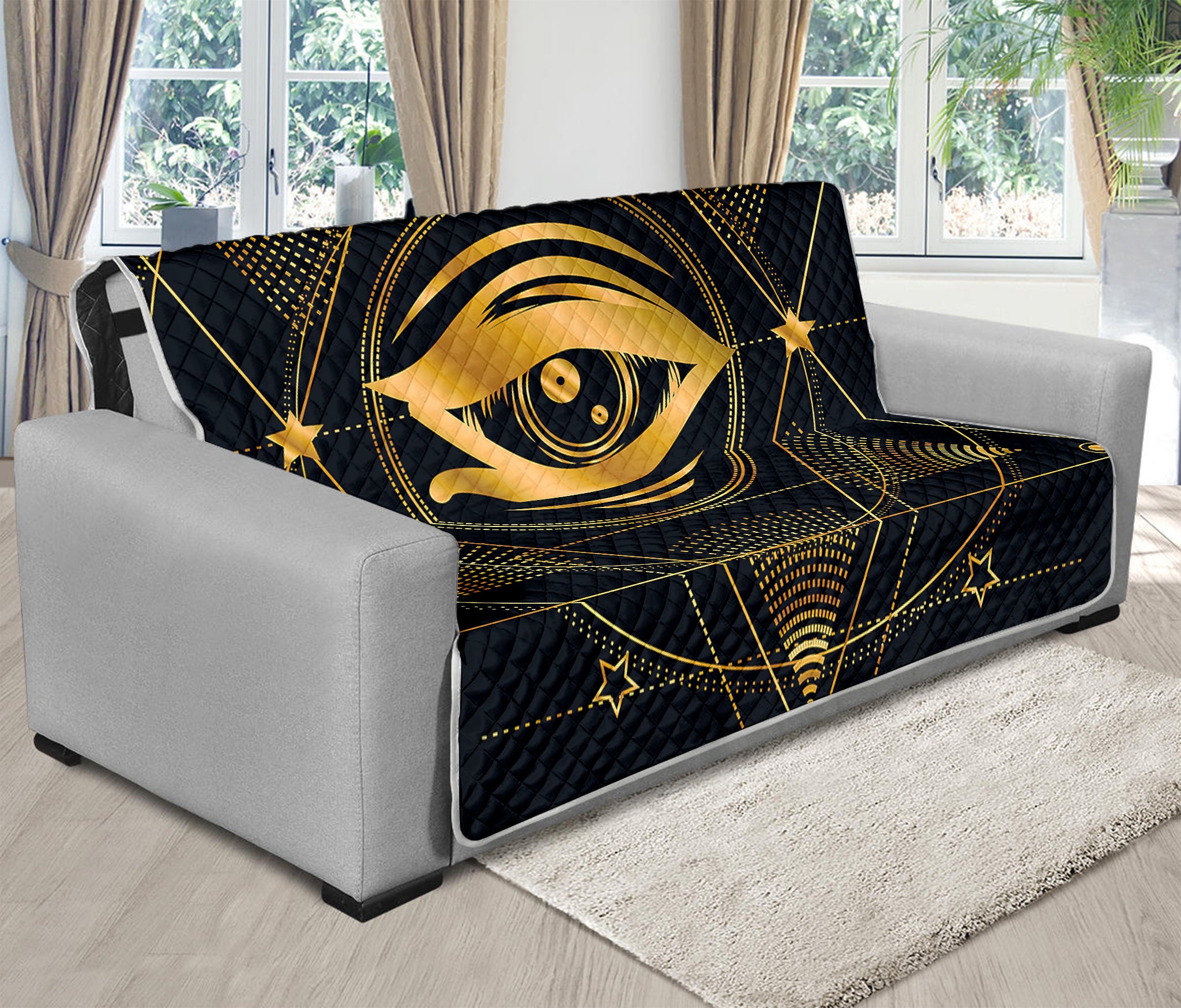 Geometric Eye of Providence Print Futon Protector