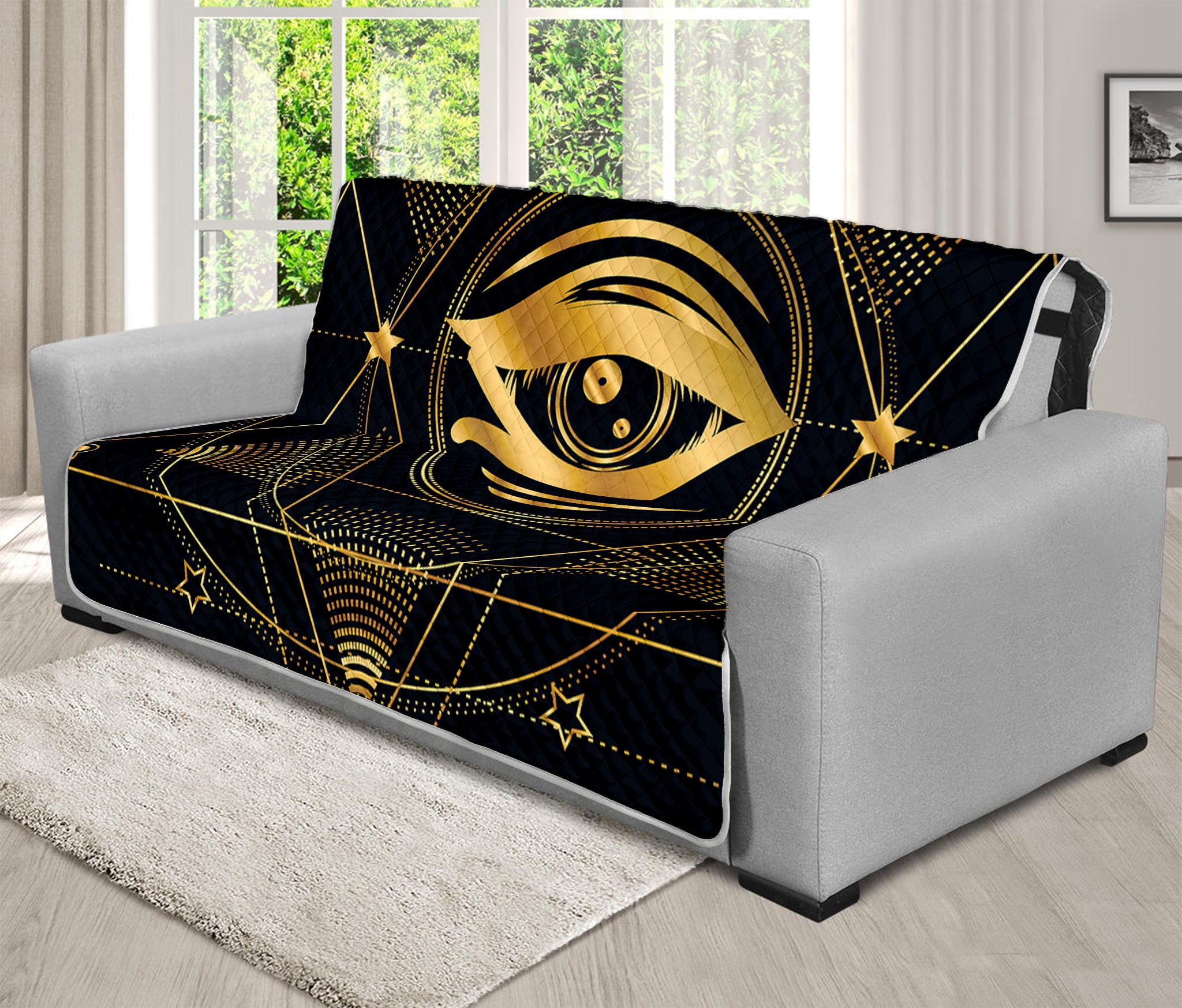 Geometric Eye of Providence Print Futon Protector