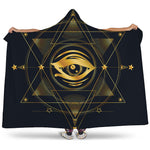 Geometric Eye of Providence Print Hooded Blanket