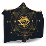 Geometric Eye of Providence Print Hooded Blanket