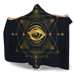 Geometric Eye of Providence Print Hooded Blanket