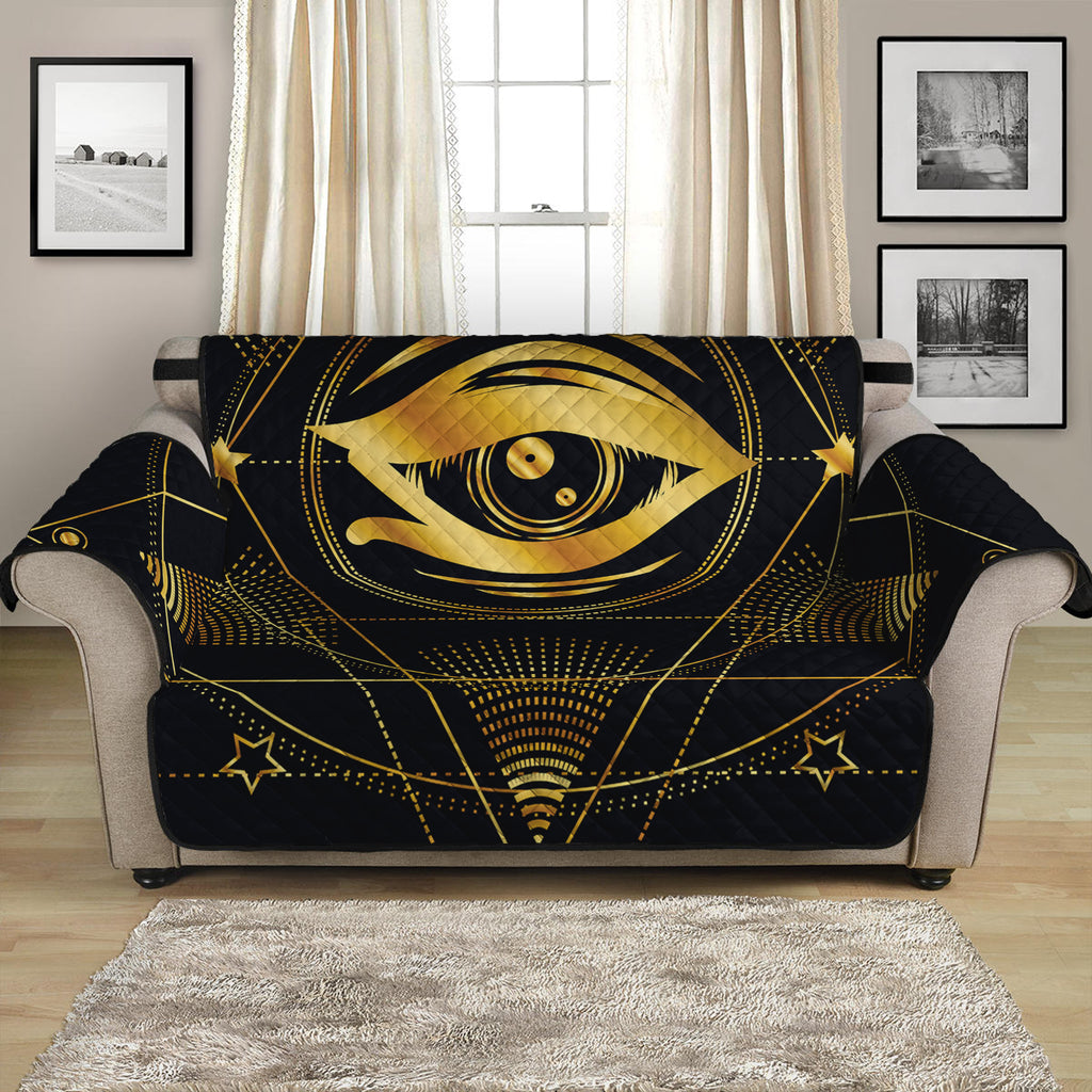 Geometric Eye of Providence Print Loveseat Protector