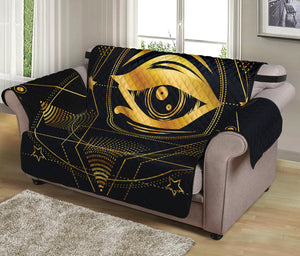 Geometric Eye of Providence Print Loveseat Protector