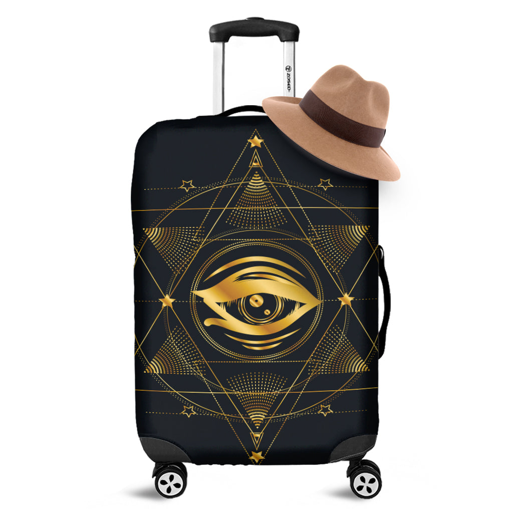 Geometric Eye of Providence Print Luggage Cover