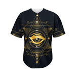 Geometric Eye of Providence Print Men's Baseball Jersey