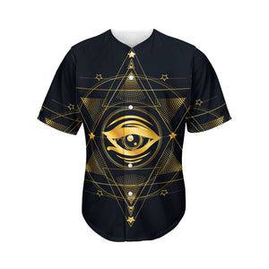 Geometric Eye of Providence Print Men's Baseball Jersey