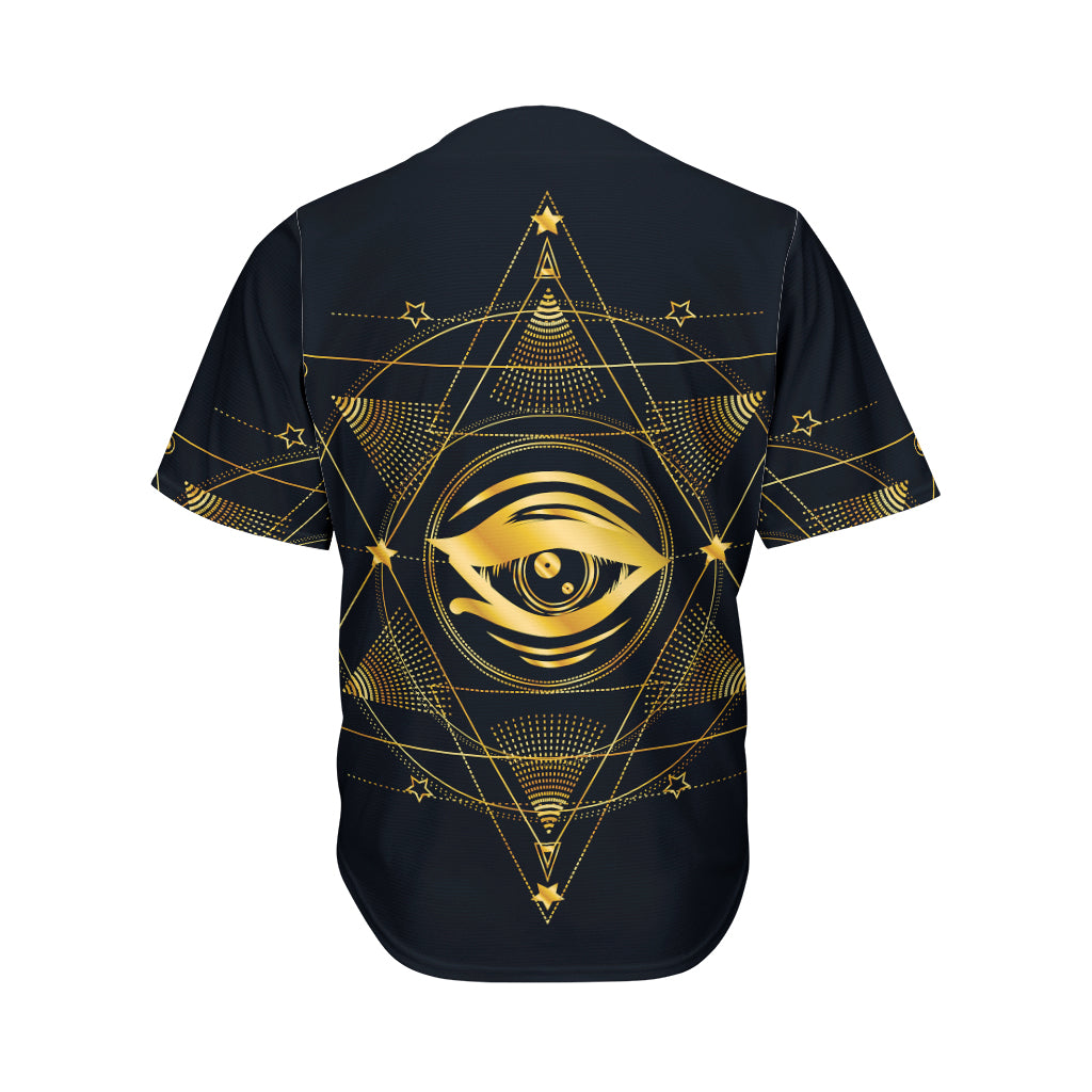 Geometric Eye of Providence Print Men's Baseball Jersey