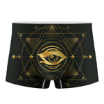 Geometric Eye of Providence Print Men's Boxer Briefs