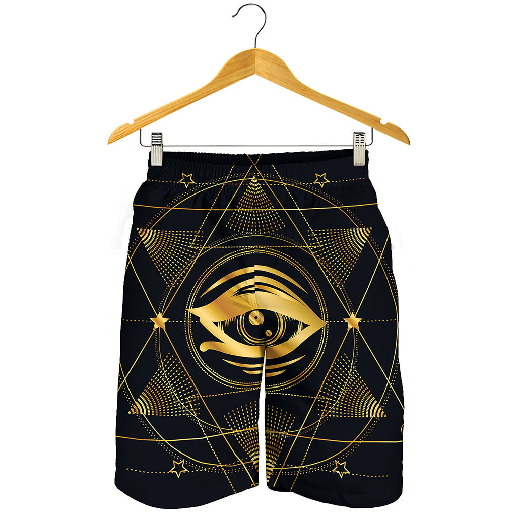 Geometric Eye of Providence Print Men's Shorts