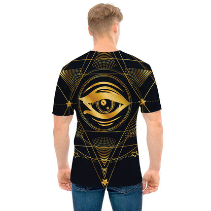 Geometric Eye of Providence Print Men's T-Shirt