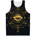 Geometric Eye of Providence Print Men's Tank Top