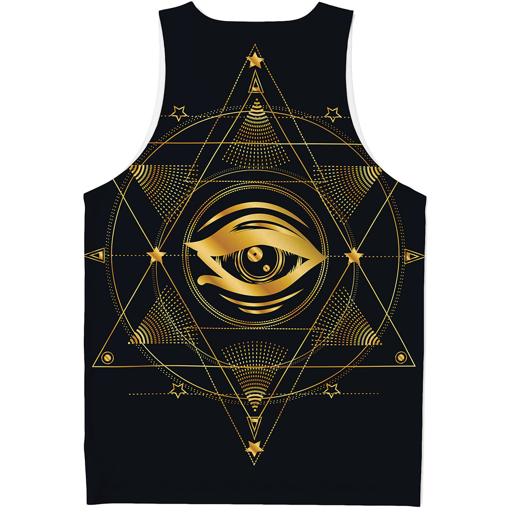 Geometric Eye of Providence Print Men's Tank Top