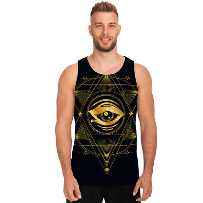 Geometric Eye of Providence Print Men's Tank Top