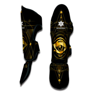 Geometric Eye of Providence Print Muay Thai Shin Guard