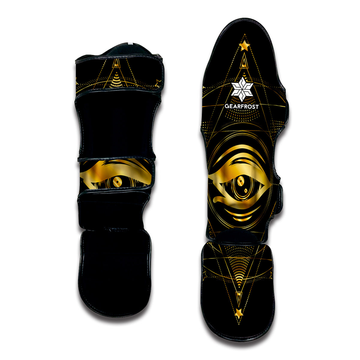 Geometric Eye of Providence Print Muay Thai Shin Guard