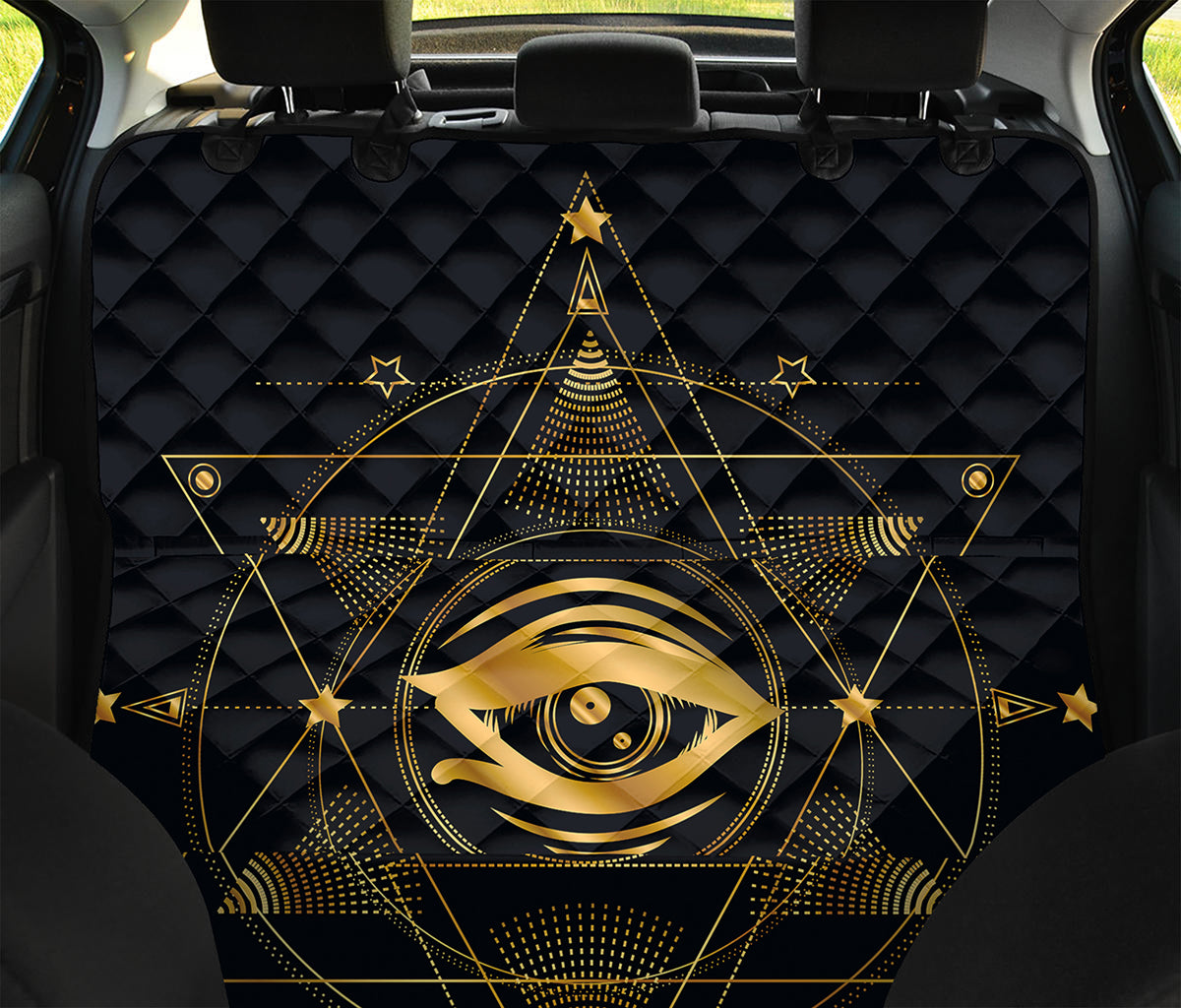 Geometric Eye of Providence Print Pet Car Back Seat Cover