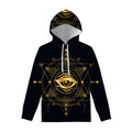Geometric Eye of Providence Print Pullover Hoodie