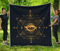 Geometric Eye of Providence Print Quilt