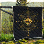 Geometric Eye of Providence Print Quilt