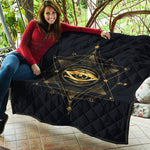 Geometric Eye of Providence Print Quilt