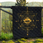 Geometric Eye of Providence Print Quilt