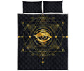 Geometric Eye of Providence Print Quilt Bed Set