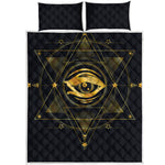 Geometric Eye of Providence Print Quilt Bed Set