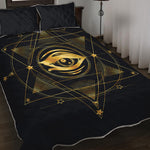 Geometric Eye of Providence Print Quilt Bed Set