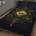 Geometric Eye of Providence Print Quilt Bed Set