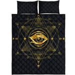 Geometric Eye of Providence Print Quilt Bed Set