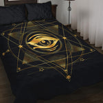 Geometric Eye of Providence Print Quilt Bed Set
