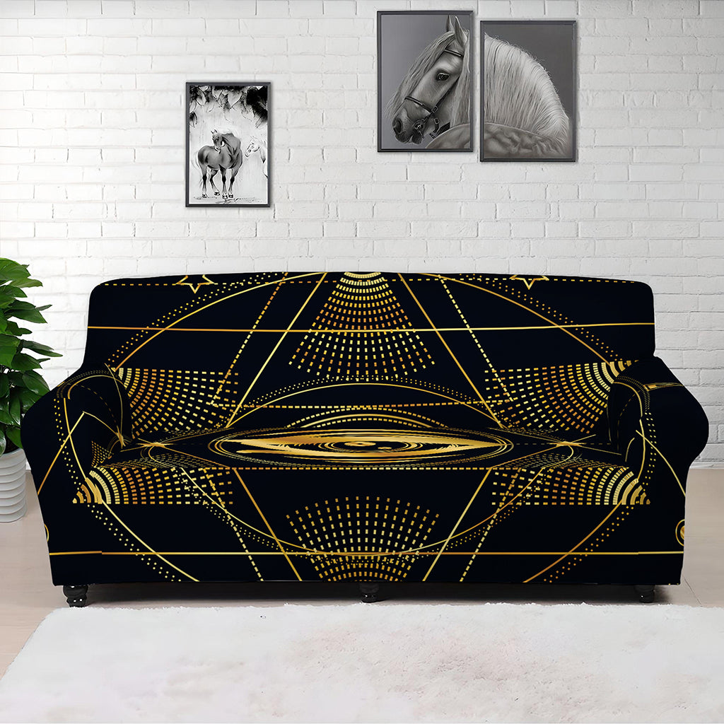 Geometric Eye of Providence Print Sofa Cover