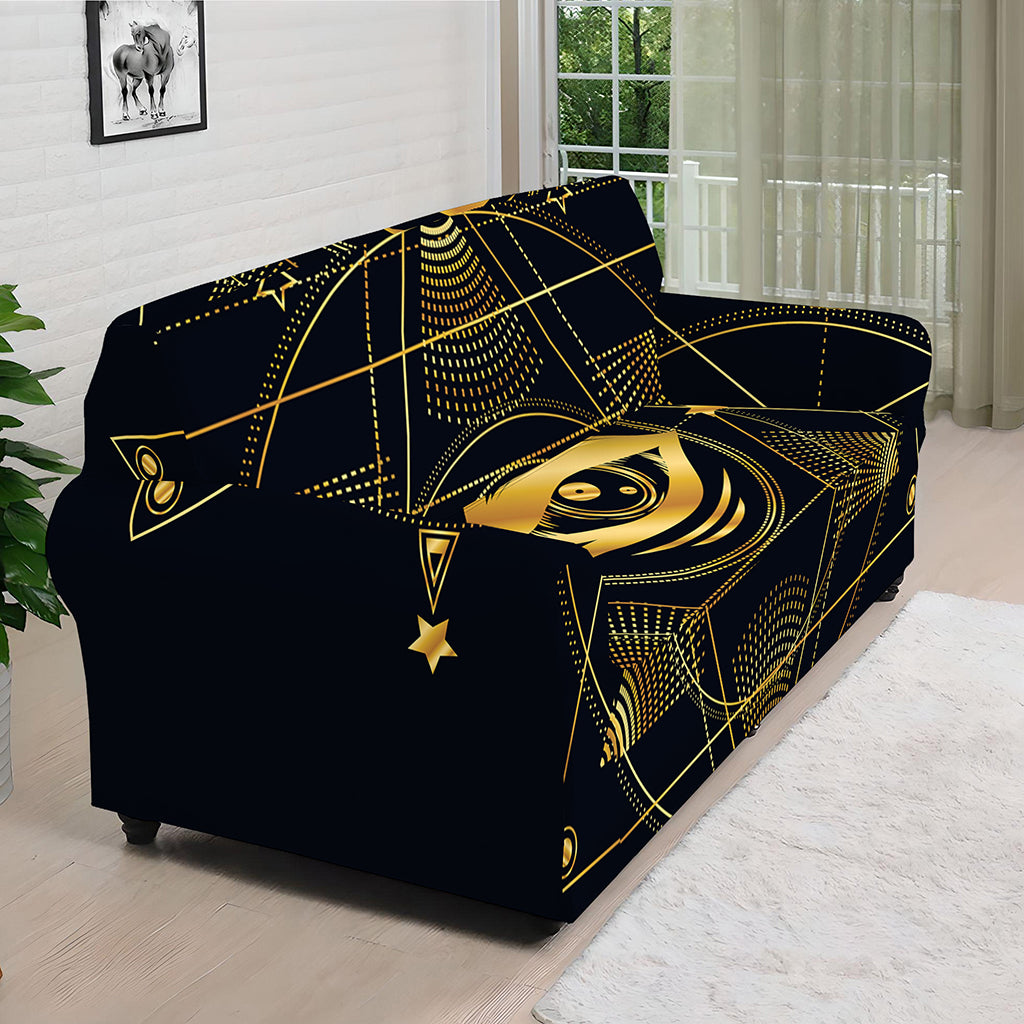 Geometric Eye of Providence Print Sofa Cover