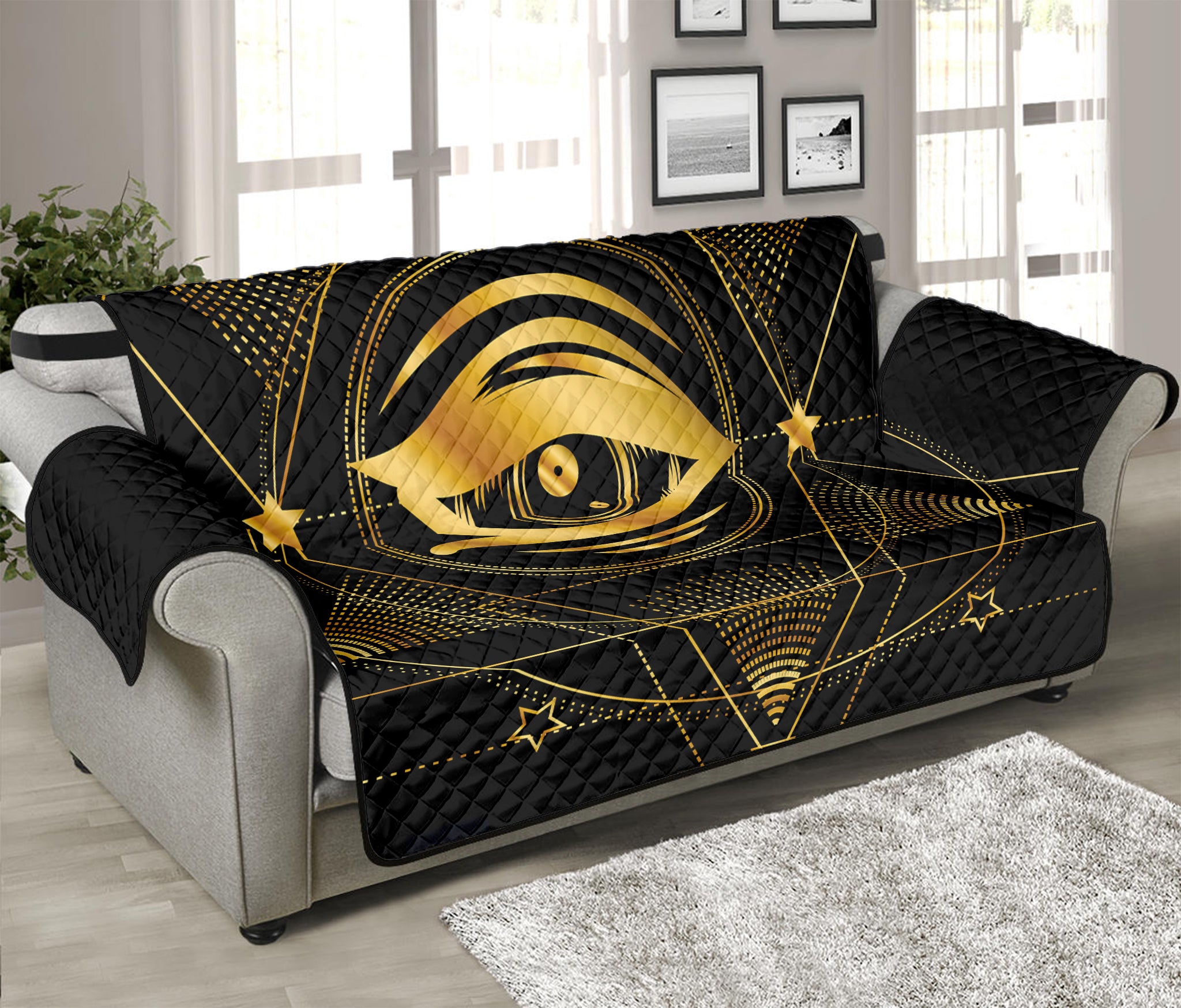 Geometric Eye of Providence Print Sofa Protector