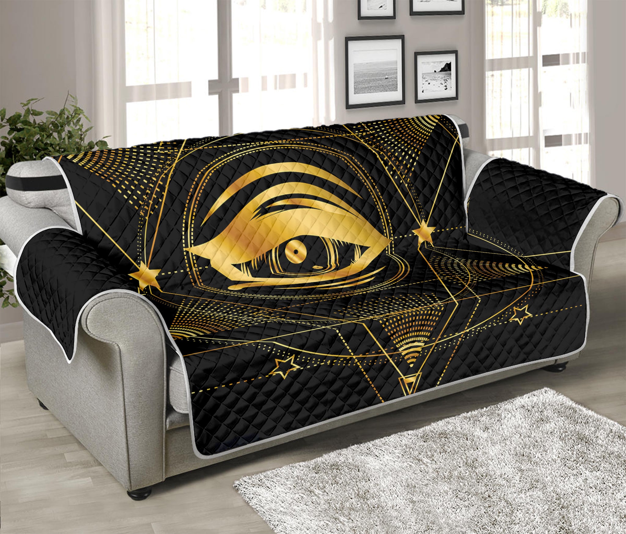 Geometric Eye of Providence Print Sofa Protector