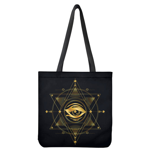 Geometric Eye of Providence Print Tote Bag
