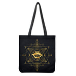 Geometric Eye of Providence Print Tote Bag