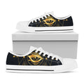 Geometric Eye of Providence Print White Low Top Sneakers