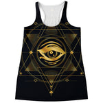 Geometric Eye of Providence Print Women's Racerback Tank Top