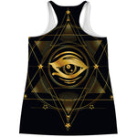 Geometric Eye of Providence Print Women's Racerback Tank Top