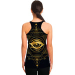 Geometric Eye of Providence Print Women's Racerback Tank Top
