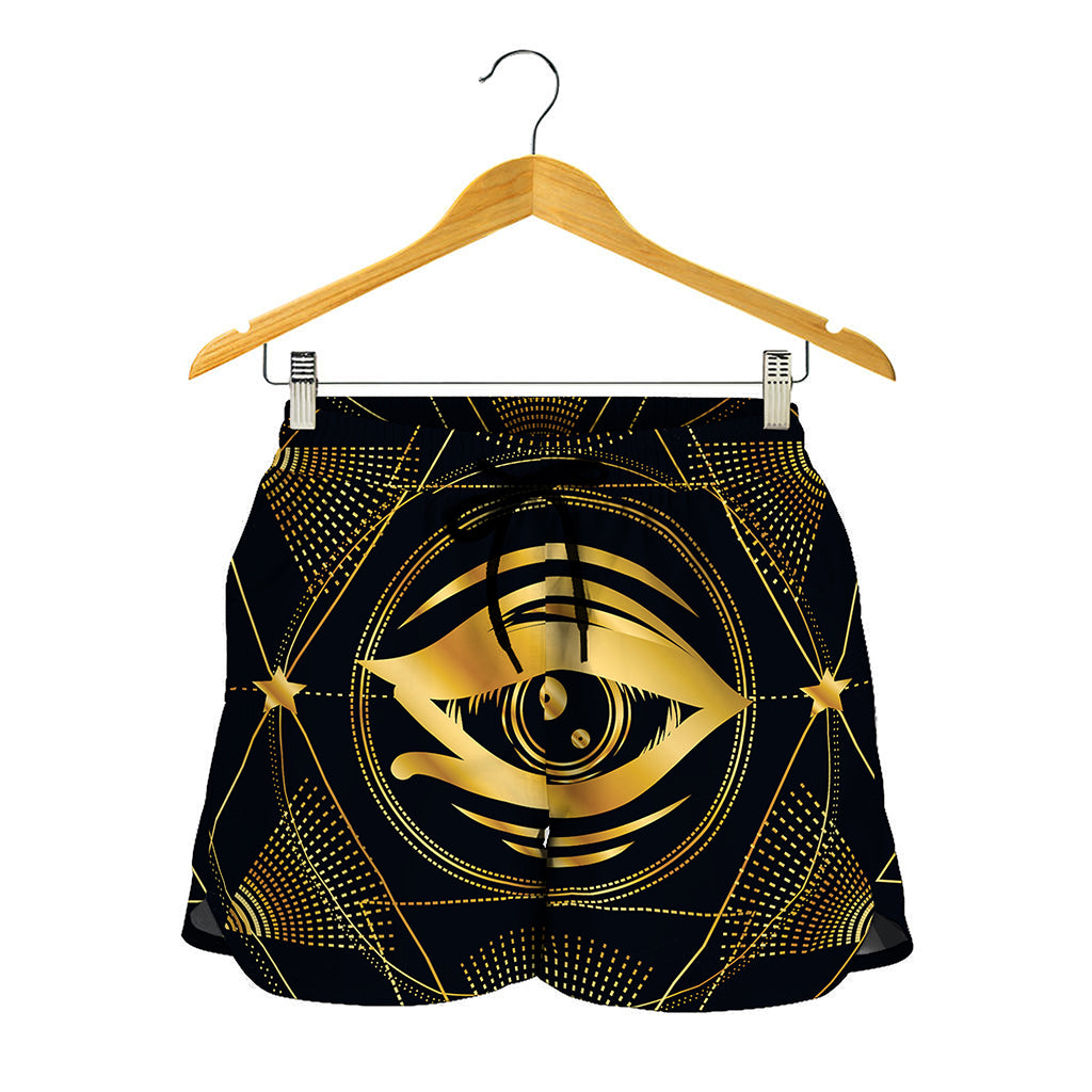Geometric Eye of Providence Print Women's Shorts