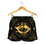 Geometric Eye of Providence Print Women's Shorts