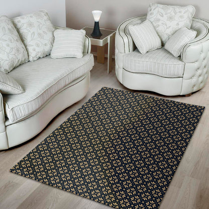 Geometric Floral Print Area Rug