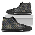 Geometric Floral Print Black High Top Sneakers