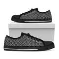 Geometric Floral Print Black Low Top Sneakers