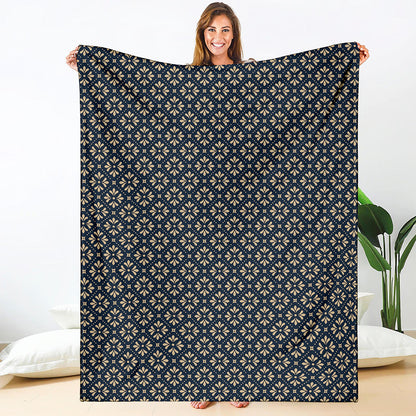 Geometric Floral Print Blanket